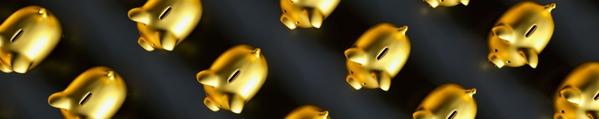 alcancías doradas para cuentas de ahorro empresariales